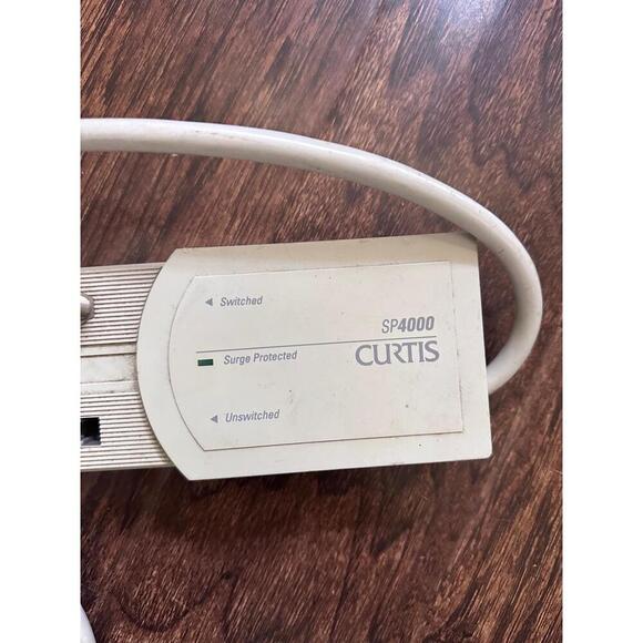 CURTIS SP4000 Surge Protector Power Strip 6 AC Outlets Phone Data Protection - Picture 2 of 4